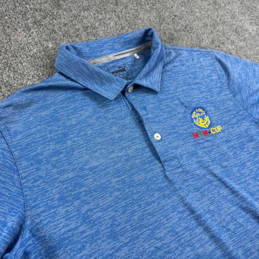 Puma Polo Shirt Size Small Blue Heathered MYM Cup Golf 575932-05 Men's